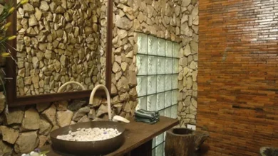 Stone bathroom tiles